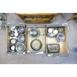 A collection of brown floral dinnerware to include veg bowls, plates etc (3 trays)