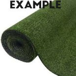 A large roll of artificial grass