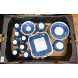 A collections of Birk Rawlins blue tea ware to include cups, saucers, side plates etc