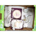 A mixed collection of items to include Swarovski figures, Royal Worcester etc