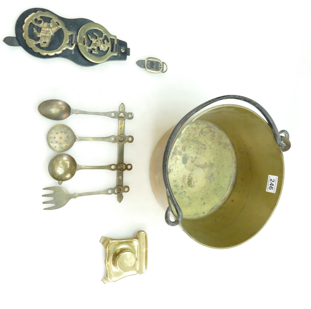 Large brass jam pan,