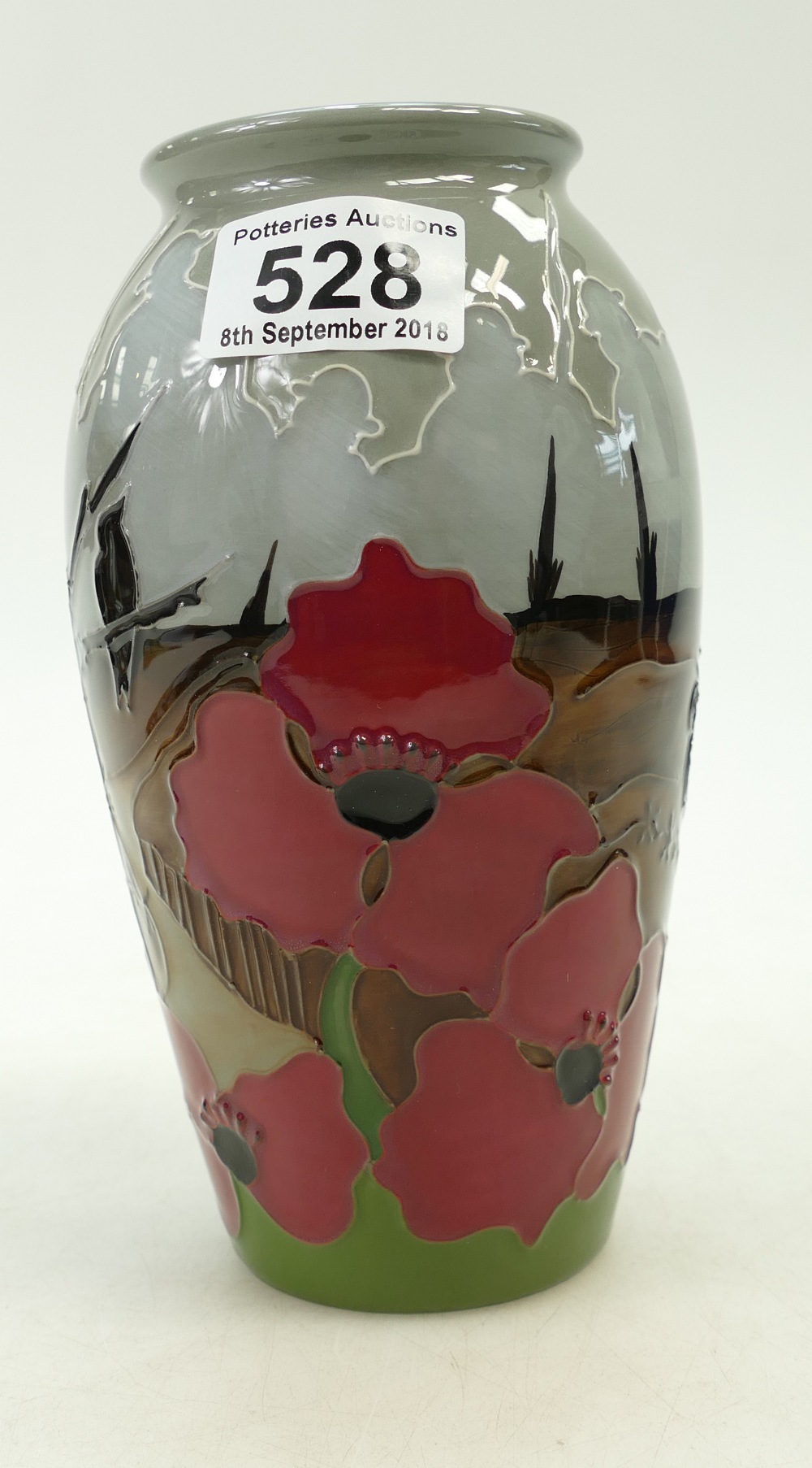 Moorcroft Lest We Forget vase signed by