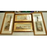 A collection of pictures in wooden frame