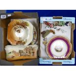 Two small trays containing six items of Royal Doulton seriesware, plates, bowls, tray, and coaster,