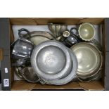 Large quantity of silver plate and pewter ware