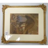 19th Century framed watercolour of middle eastern temple scene