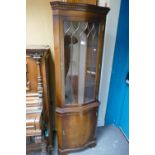 20th Century mahogany glazed corner cupboard