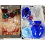 A mixed collection of glassware to include glasses, boats,