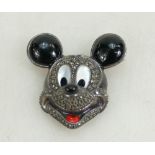 Large vintage Disney Micky / Minnie Mouse brooch in sterling silver,