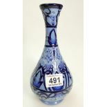 Moorcroft Patterns Blue vase, height 23cm.