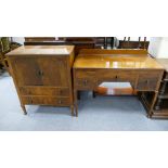 Art Deco walnut dressing table and matching bedroom cupboard (2)