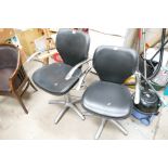 A pair of mid-century style leather barbers chairs (2)