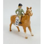 Beswick rare Girl on Palomino pony 1499 (girls foot re-stuck at ankle)