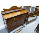 20th Oak 2 over 2 mirrored backed chiffonier (no screws)