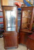 Two mahogany glazed corner units(2)