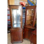 Two mahogany glazed corner units(2)