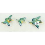 Beswick Kingfisher wall plaques 729-2 x2 (both restored) and 729/3(3)