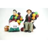 Royal Doulton character figures the Old Balloon Seller HN1315 and The Balloon Man HN1954 (2).