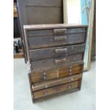 A pair of 20th Century pine and oak small tool cabinets (2)