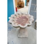 Stone garden leaf shaped bird bath