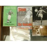 Two Stanley Matthews signatures together with a book and related paperwork