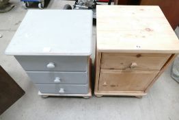 A pair of pine bed side cabinets (2)