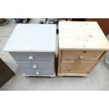 A pair of pine bed side cabinets (2)