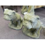 Pair of vintage garden statuary British bulldogs,