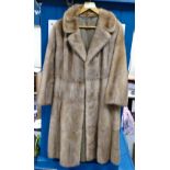 Ladies full Length MINK fur coat, size 8 approx.