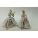 Wallendorf ballerina figures (2)