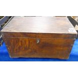 Large Victorian mixed wood dovetailed lockable box.