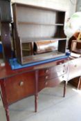 Reproduction regency style 2 door 3 drawer sideboard together with oak bookshelves(2)