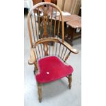 Elm Windsor backed arm chair