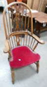 Elm Windsor backed arm chair