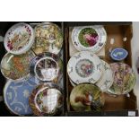 A mixed collection of items to include collectors plates, Wedgwood Jasperware,