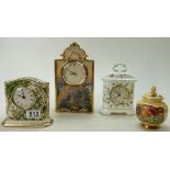 A selection of clocks to include the Bradford Exchange, Minton Hadden Hall,