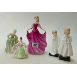 Royal Doulton figures Bathtime HN1978, Darling HN1985, Emma HN3714,