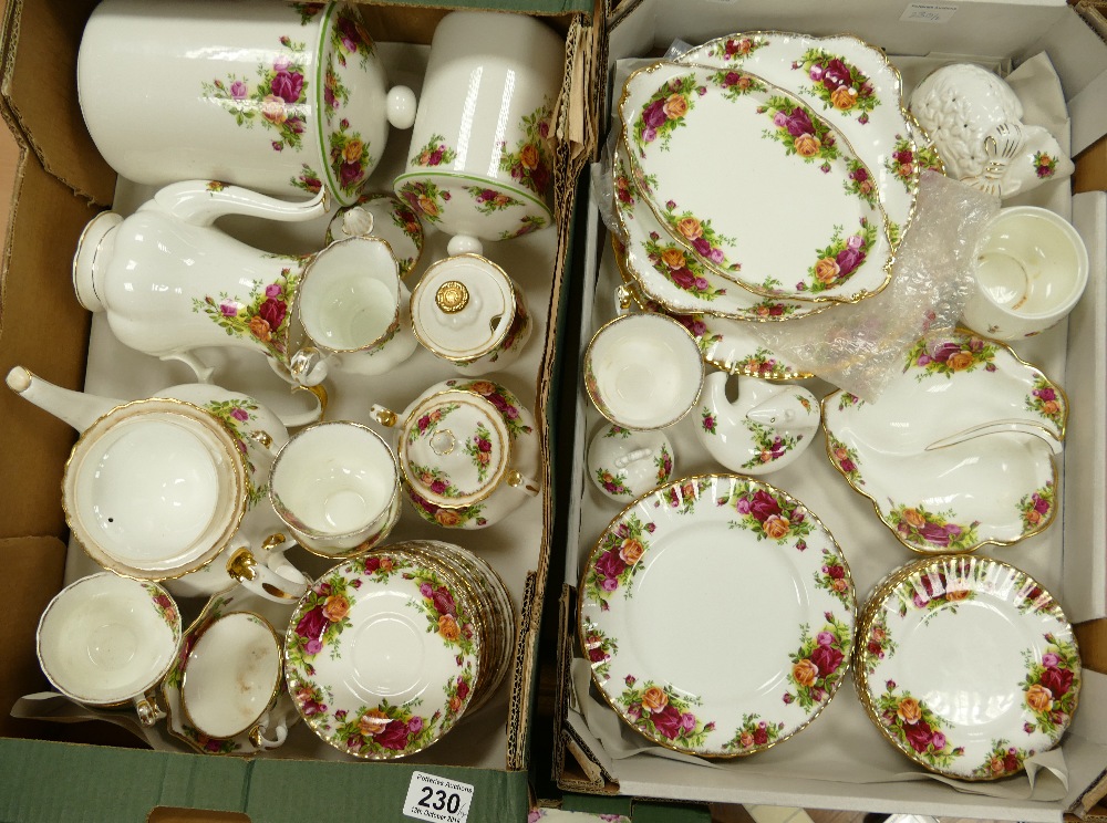 A large collection of Royal Albert Old Country Rose items to include - cups, saucers, teapots,