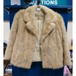 Ladies Blonde FUR blouson jacket size 10/12 approx.