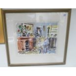 Original John Willis watercolour titled Emma's Room 64 x 71cm