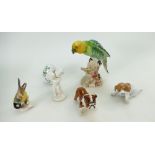 A collection of items to include Beswick Parakeet 950 (chip to edge of base),