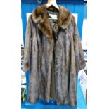 Ladies three quarter length FUR coat, size 14 approx.