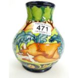 Moorcroft Wybunbury Moss Vase, height 15cm.