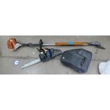 Pro branded 38cc petrol chain saw and a Stihl petrol long reach hedge trimmer (2)