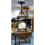 Barley twist gate leg table , similar smaller item,