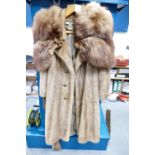 M Fletcher Southport branded full length MINK coat, (problems with lining) and a similar stole.