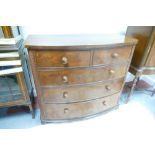 Victorian bow fronted chest of drawers