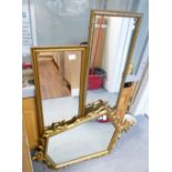 A collection of 3 modern gilt framed wall mirrors(3)