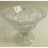 Large pressed glass footed fruit bowl height 20cm.