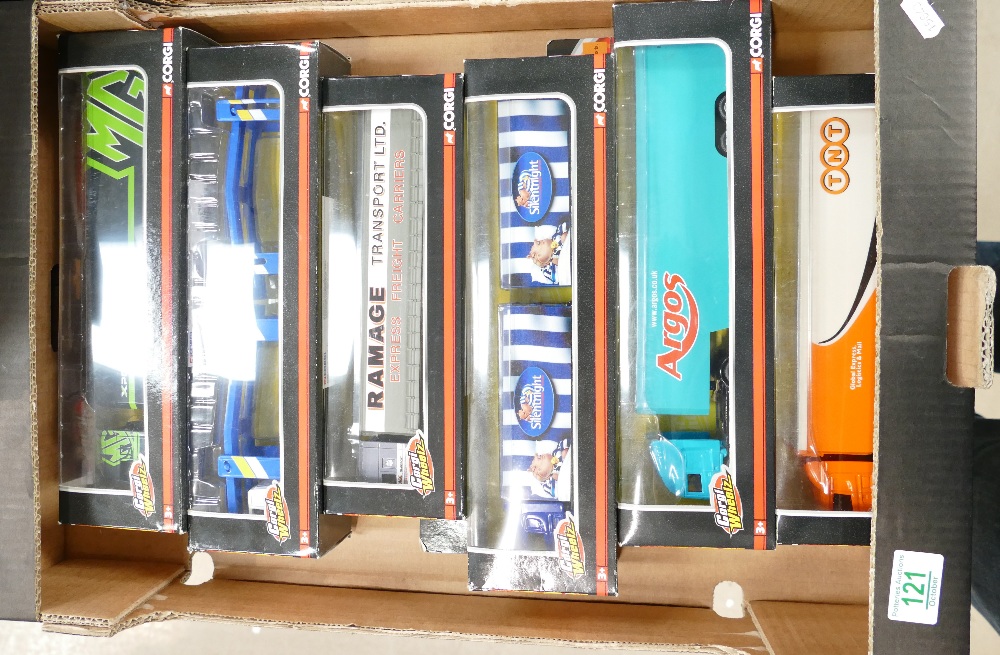A collection of Corgi Wheelz boxed toy lorries to
